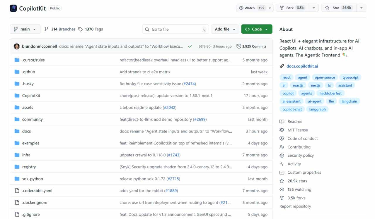 AI 助手集成！CopilotKit：打造生产级 AI 助手的 React 前端开发框架