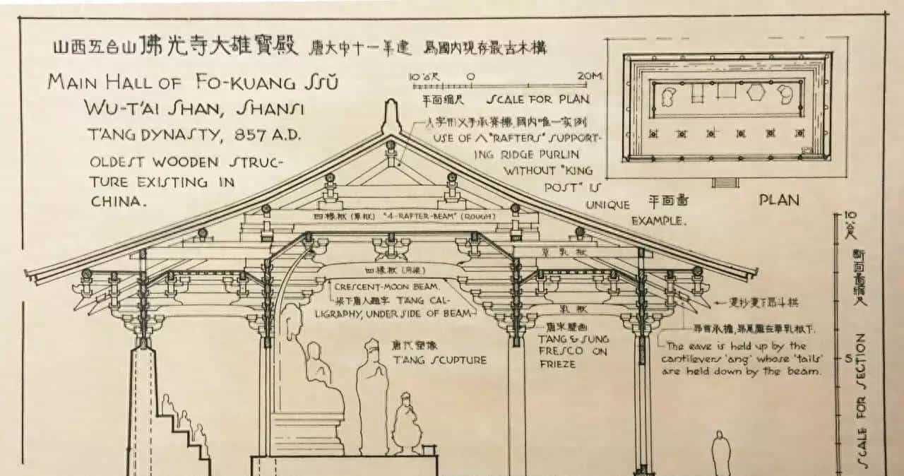 大师梁思成古建筑手绘稿:当时没有CAD,但精美程度令人叹为观止