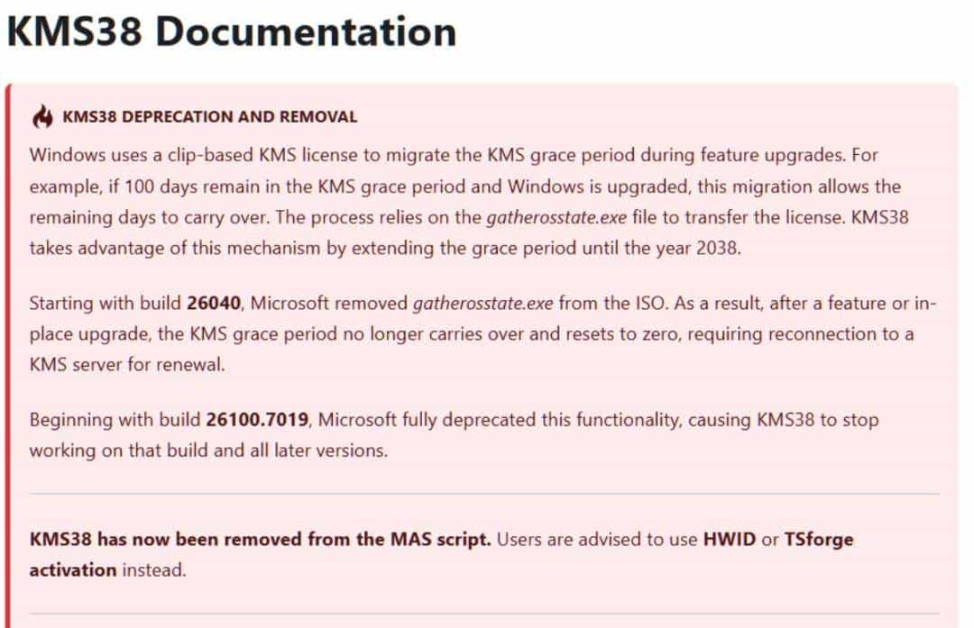 微软的新激活路线上线了?电话激活停用、KMS38 也封死