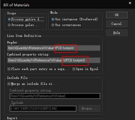 Orcad 导出材料清单的两个途径