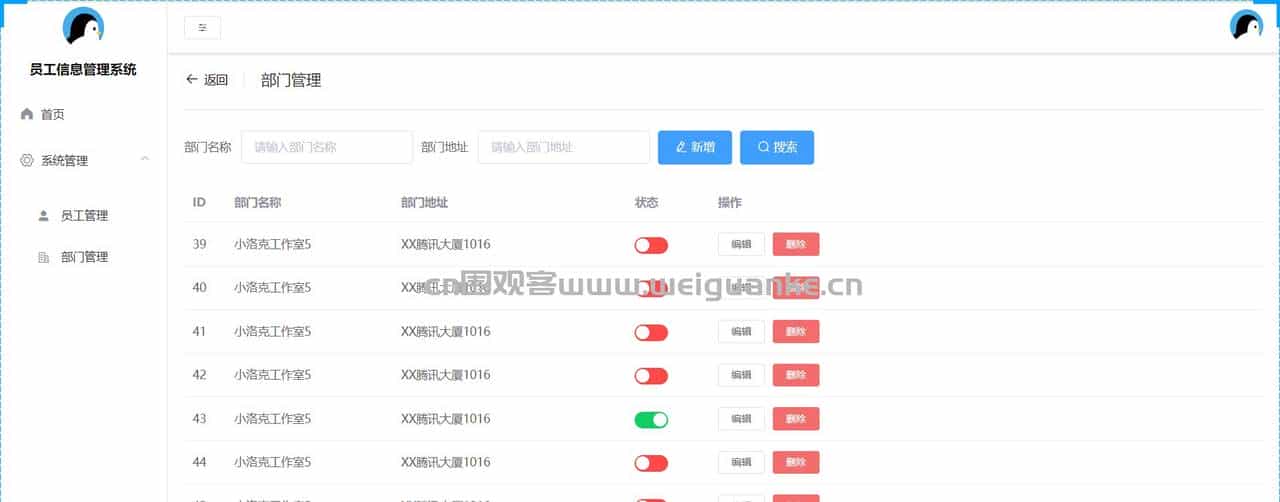 SpringBoot+VUE员工信息管理系统Java人员管理jsp源代码Mysql