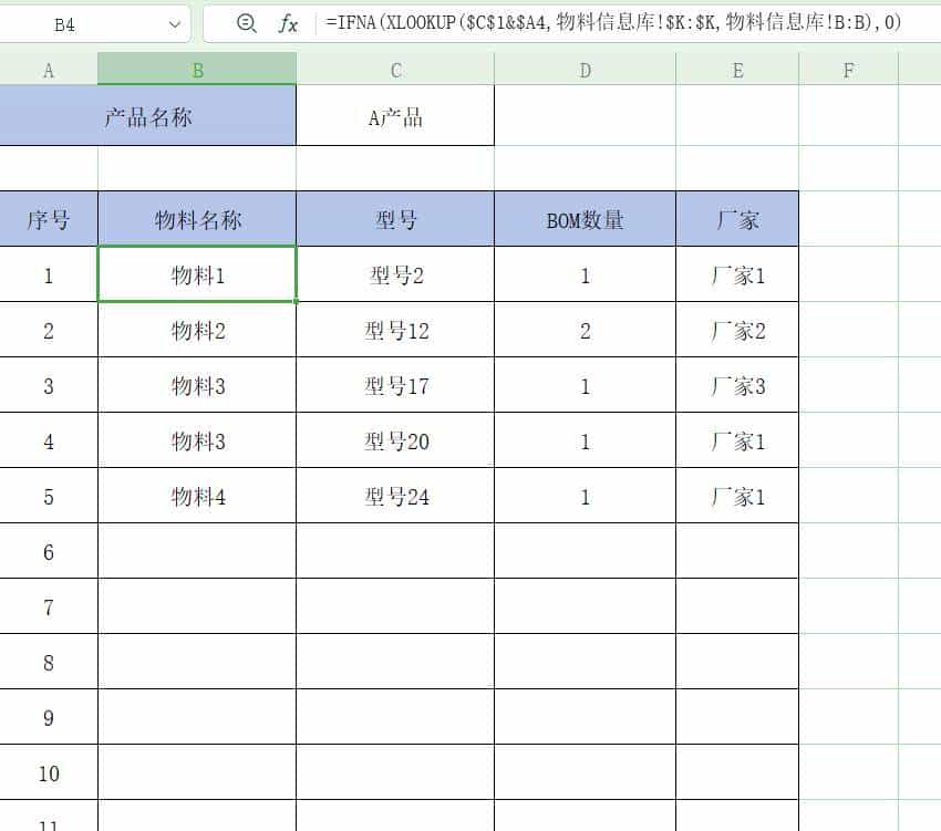 产品BOM的调用,BOM 信息的处理