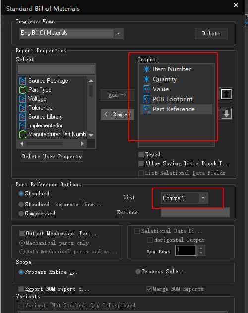 Orcad 导出材料清单的两个途径