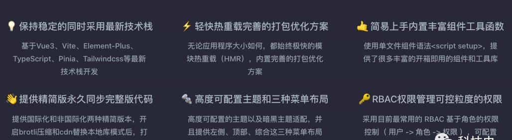 9.7k star 开源免费且开箱即用的中后台管理模版vue-pure-admin