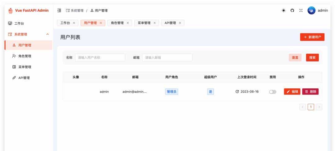 【推荐】一个基于 FastAPI + Vue3 + Naive UI 的开源前后端分离开发平台