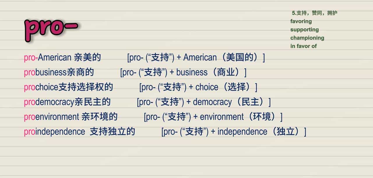 【词汇积累】前缀pro-7个含义解析&分组单词汇总