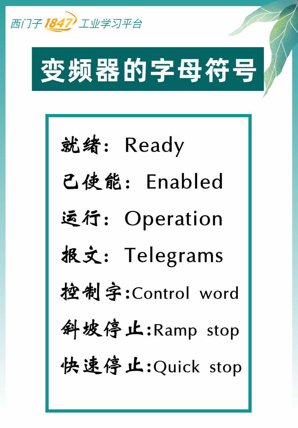 西门子变频器的字母符号