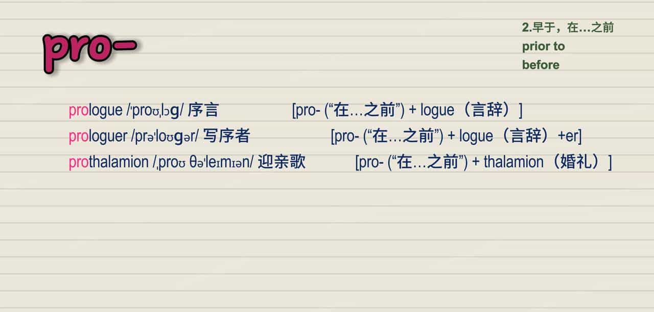 【词汇积累】前缀pro-7个含义解析&分组单词汇总
