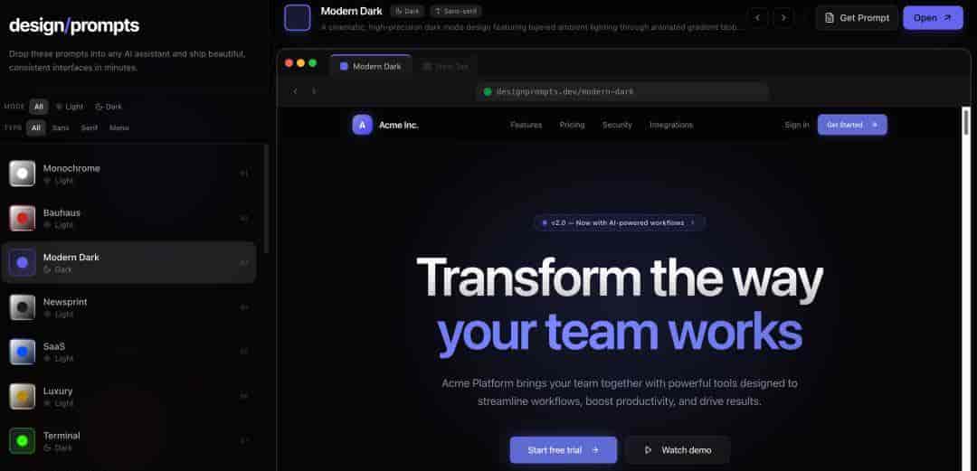 AI 做 UI 老是翻车？5 个神级 UI 提示词网站，一键复制直出高定网页！