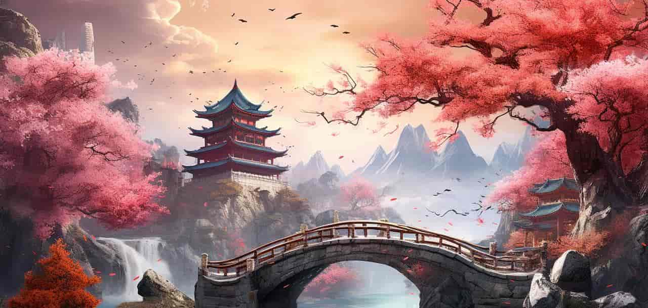 Midjourney制作中国古风的山水图