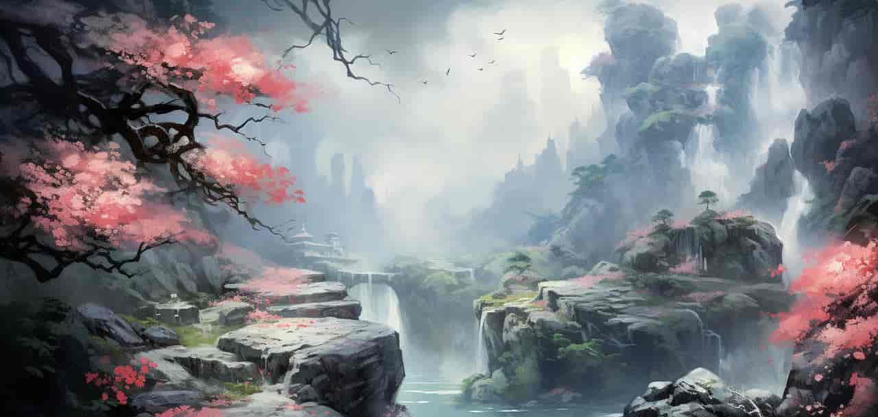 Midjourney制作中国古风的山水图