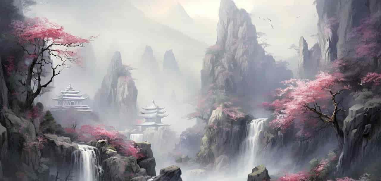 Midjourney制作中国古风的山水图