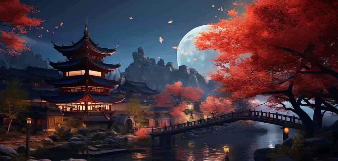 Midjourney制作中国古风的山水图