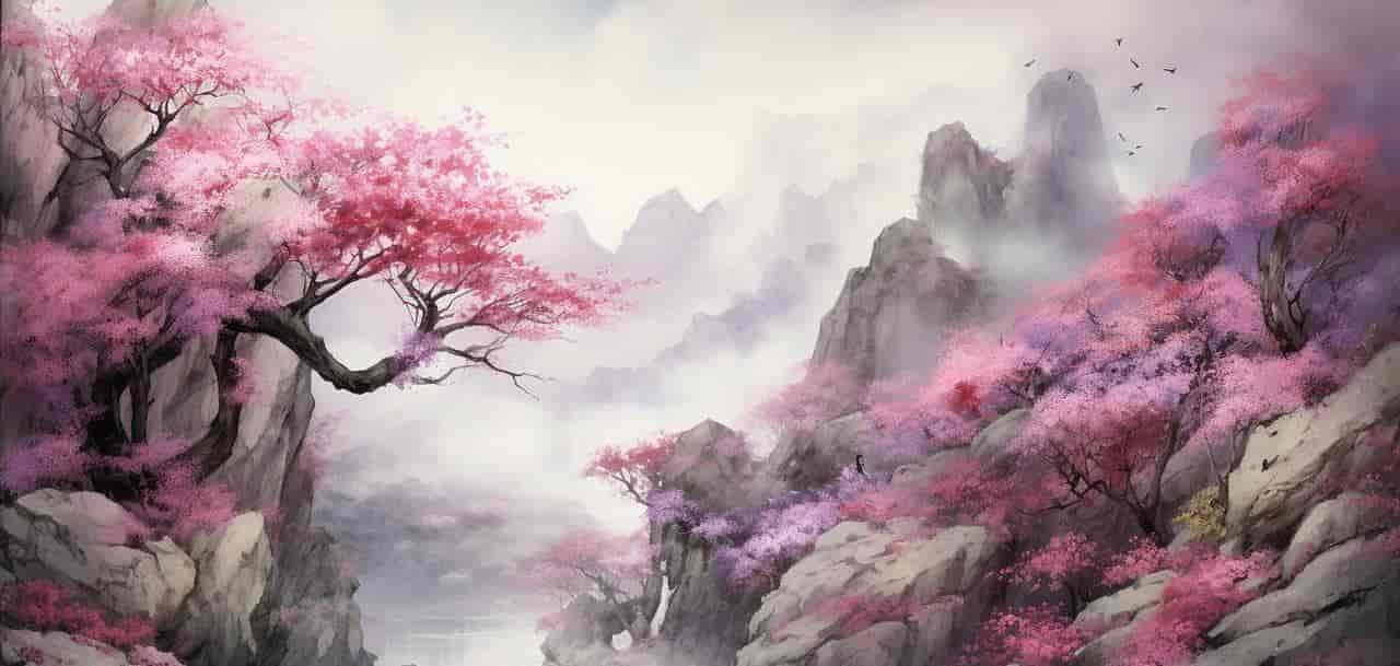 Midjourney制作中国古风的山水图