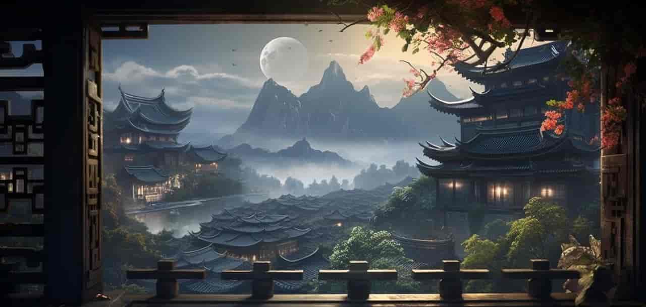 Midjourney制作中国古风的山水图