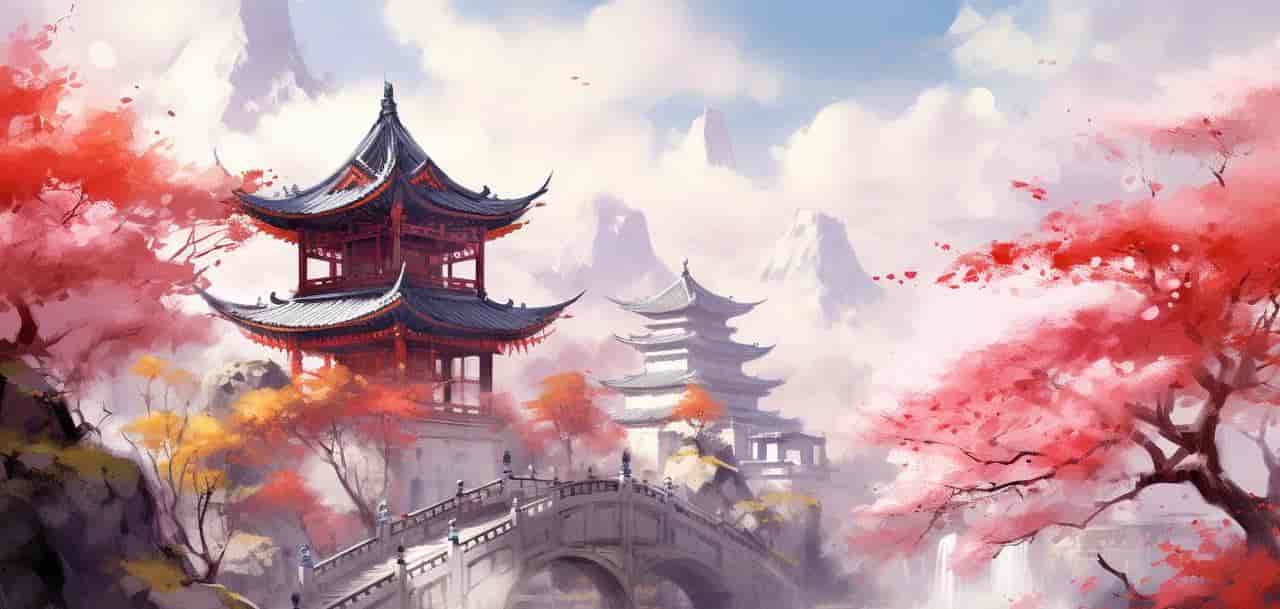 Midjourney制作中国古风的山水图