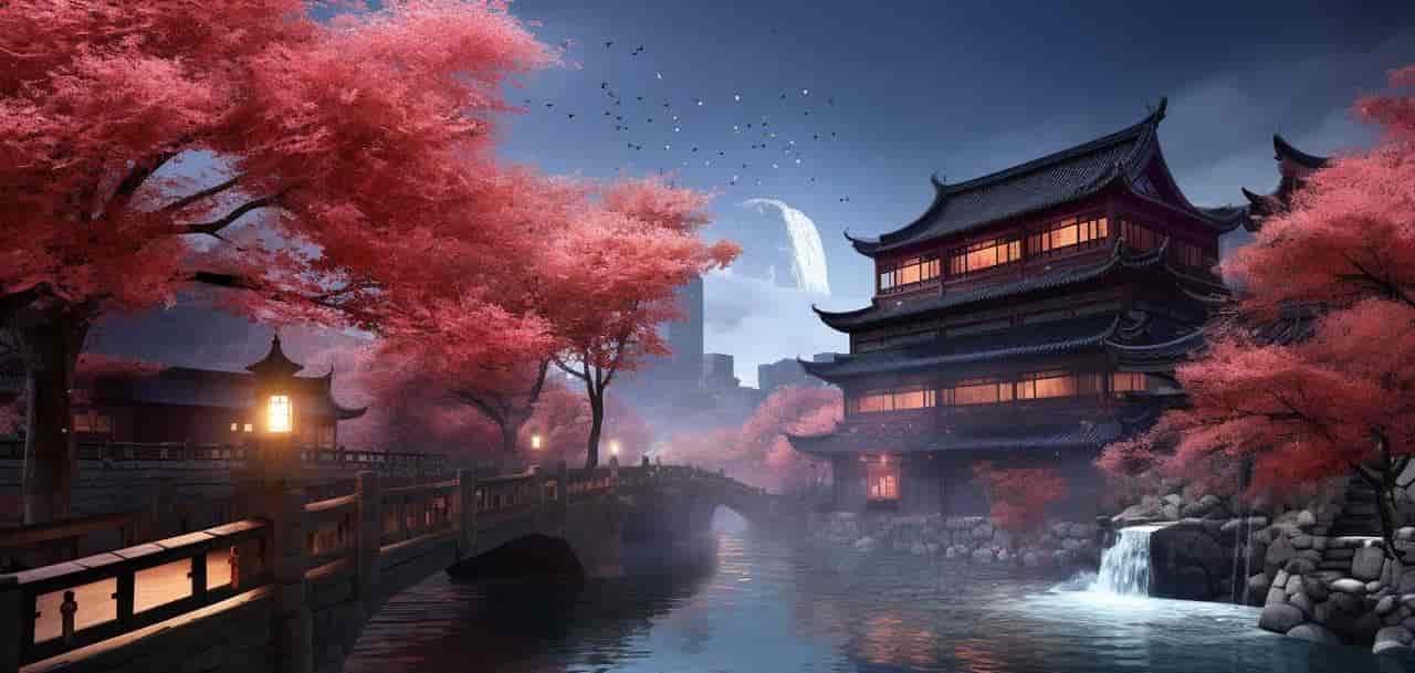 Midjourney制作中国古风的山水图