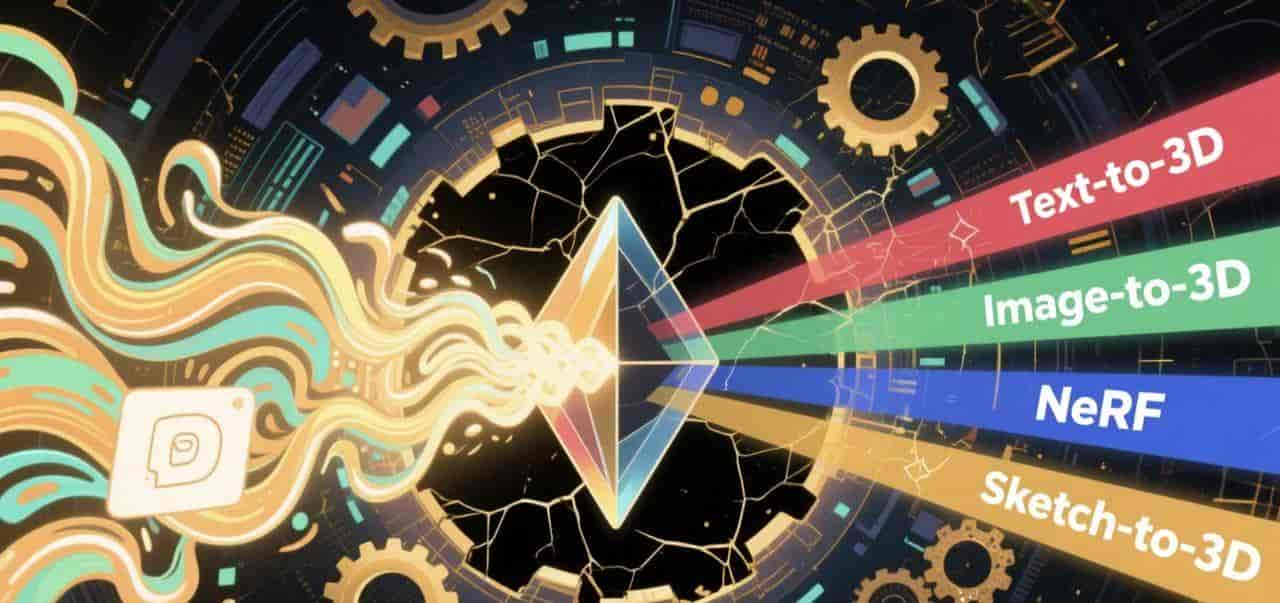 主流 AI 生成 3D 技术流派辨析：Text-to-3D, Image-to-3D 与 NeRF 应用概览