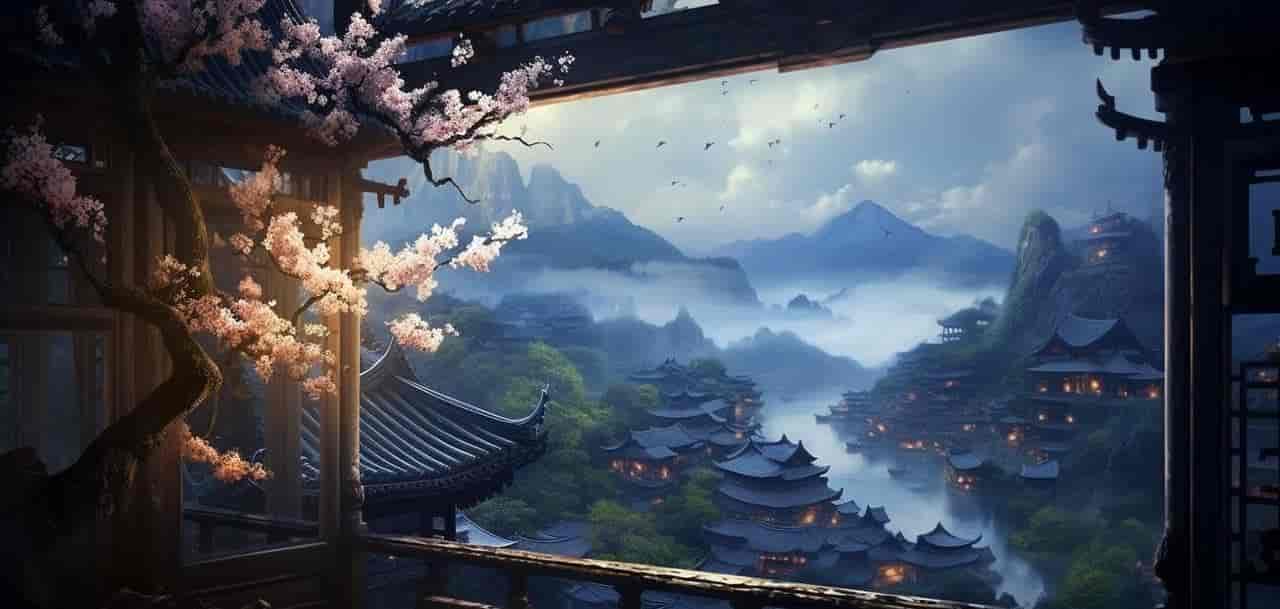 Midjourney制作中国古风的山水图