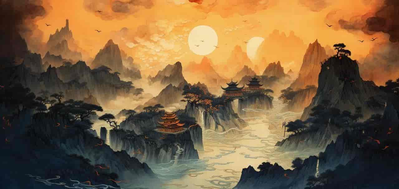 Midjourney制作中国古风的山水图