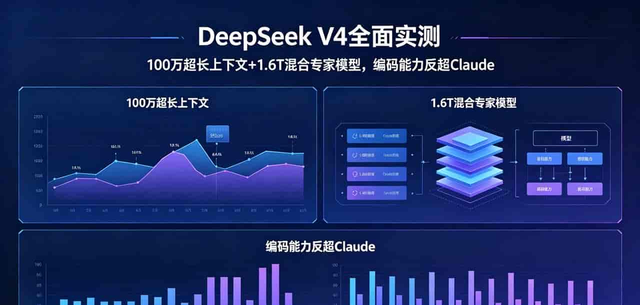 DeepSeek V4 全面实测:100 万超长上下文 + 1.6T 编码能力反超 Claude