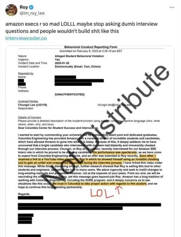 用“千行代码”作弊软件骗过大厂!00后拿4个顶级Offer后潇洒拒掉:技术面试早该淘汰了?