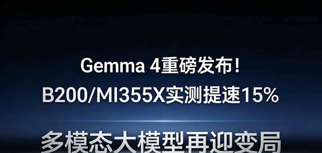 Gemma 4重磅发布!B200/MI355X实测提速15%,多模态大模型再迎变局