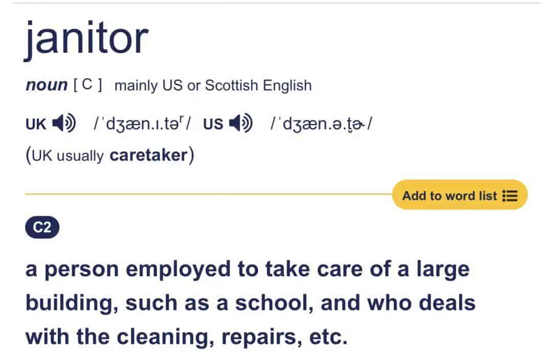 英语高级词汇：janitor