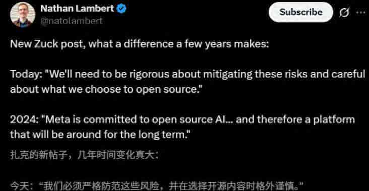 小扎一夜反水,背刺开源!亲手葬送「Llama神话」,股价大涨12%