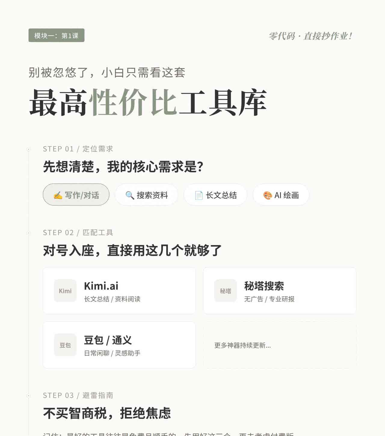 别被忽悠了!小白必看的最强免费AI工具库