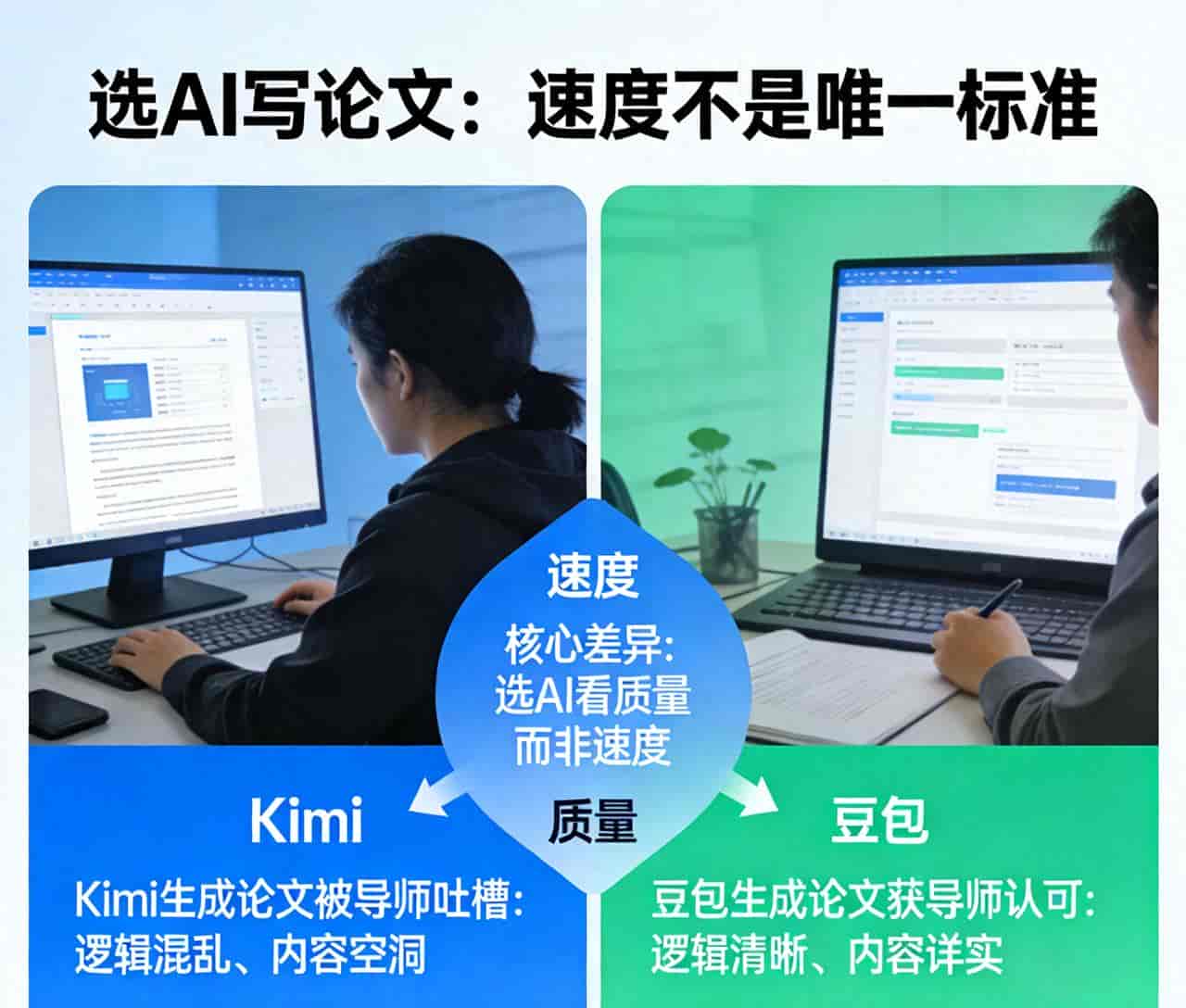 用Kimi写论文被吐槽,换豆包才懂:选AI根本不是看谁写得快