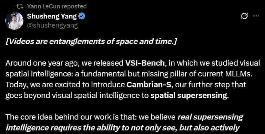 谢赛宁×李飞飞×LeCun首次联手!寒武纪-S空间超感知AI震撼登场