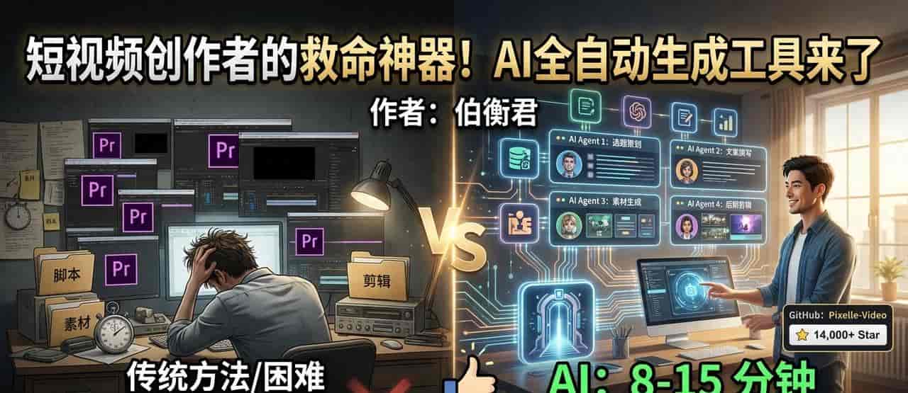 短视频创作者的救命神器！AI全自动生成工具来了