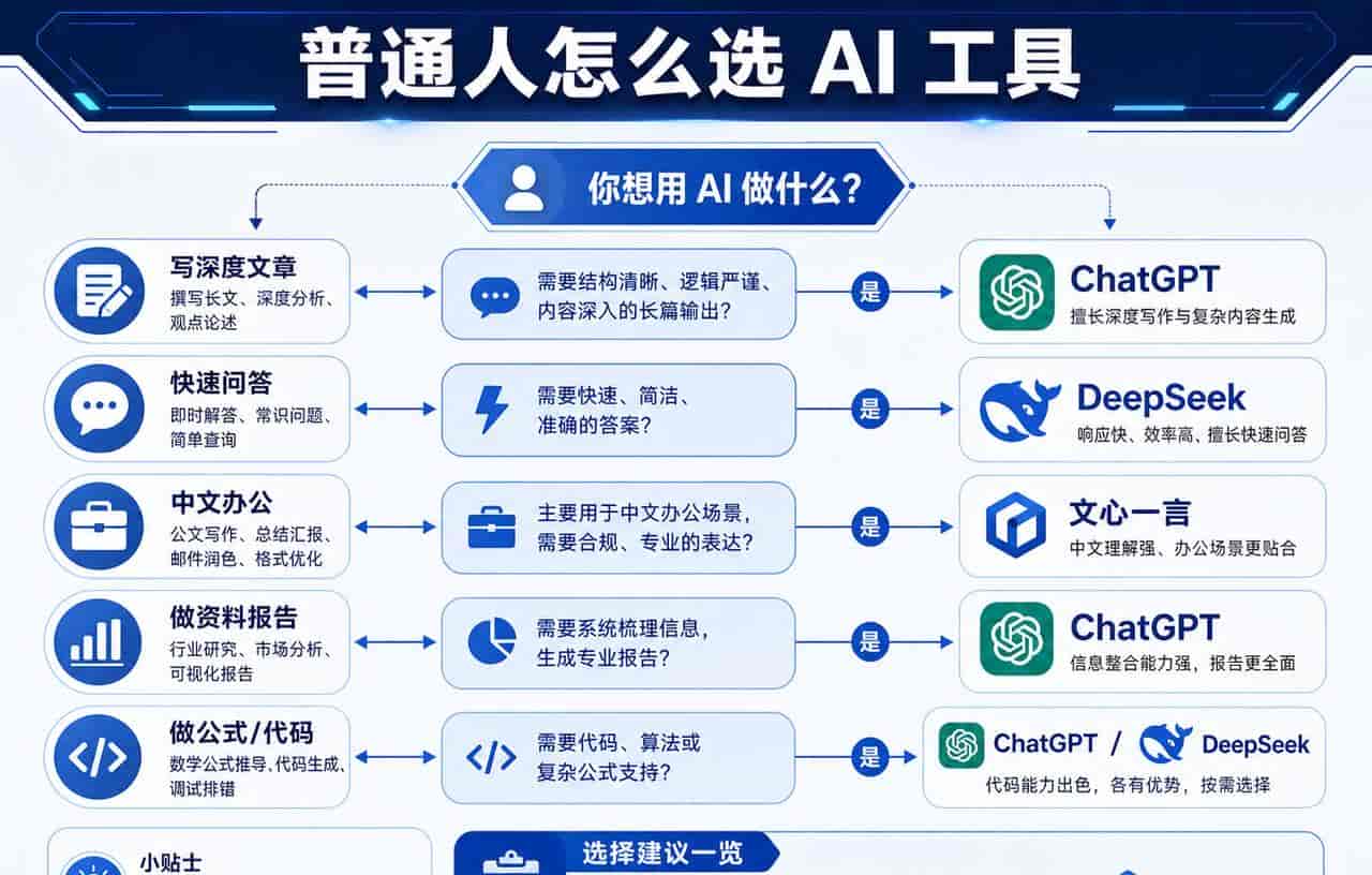 DeepSeek vs ChatGPT vs 文心一言:真实测评结果来了,到底该用谁?