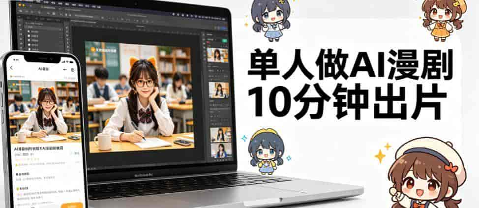 单人批量做 AI 漫剧!0 基础也能做,10 分钟一条,手把手实操教程