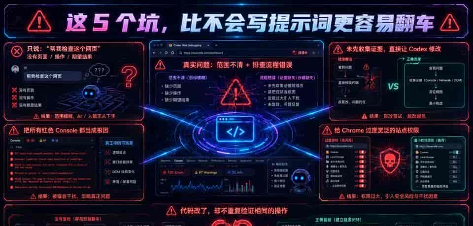 Codex 26.609 新版本直接接入Chrome 调试台，附 3 套网页排错提示词