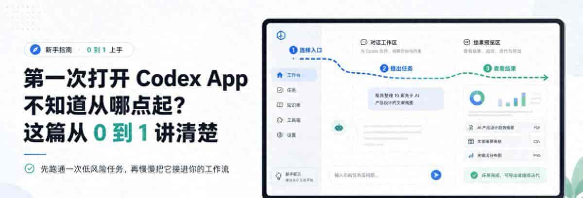 第一次打开 Codex App 不知道从哪点起？这篇从 0 到 1 讲清楚