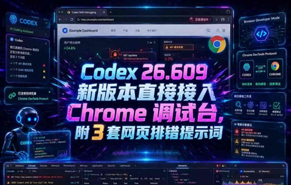 Codex 26.609 新版本直接接入Chrome 调试台，附 3 套网页排错提示词