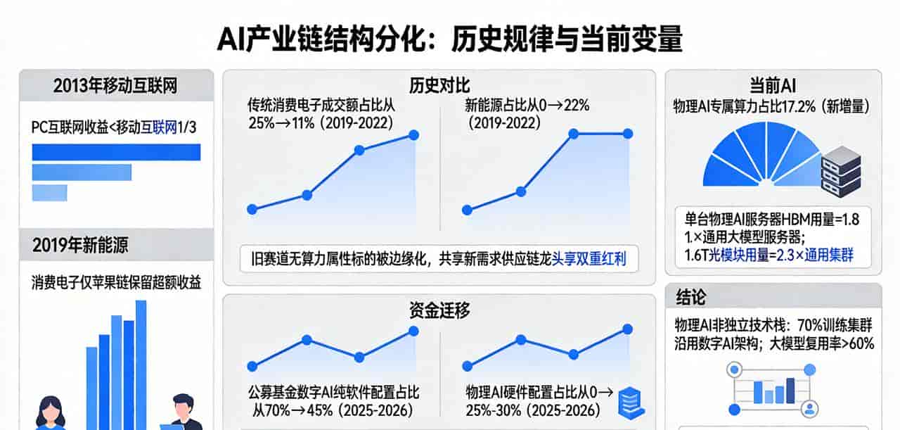 公募数字AI纯软件配置占比降至45%,物理AI是分流还是扩容?