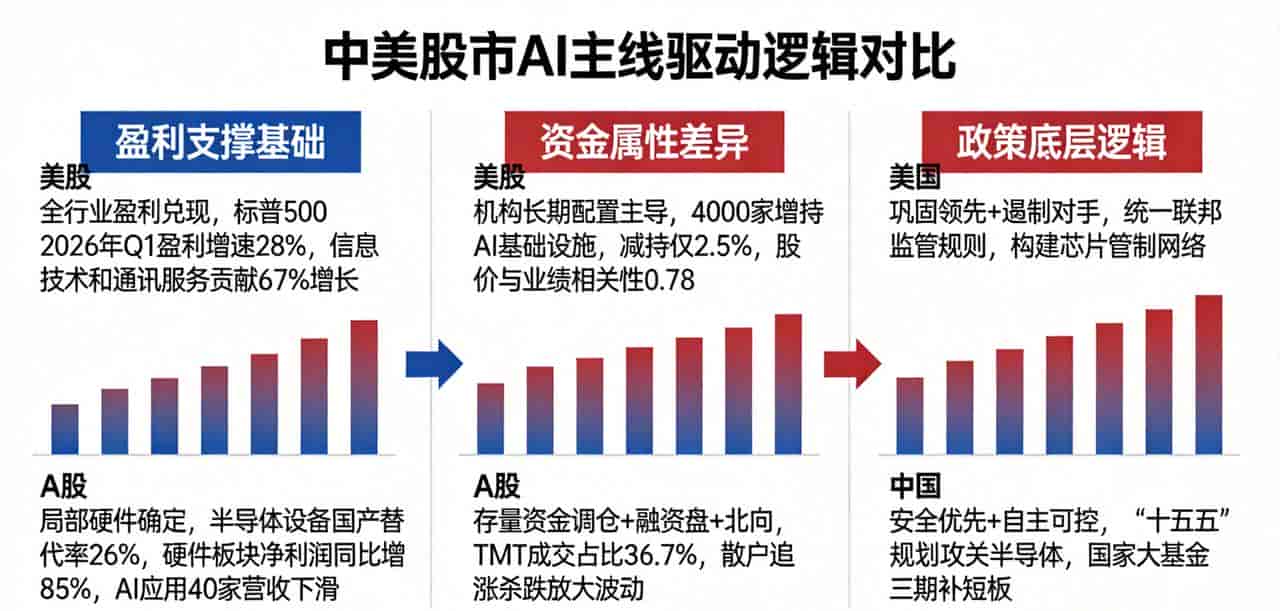 A股AI配置达31.5%,与美股AI牛市核心驱动有何差异