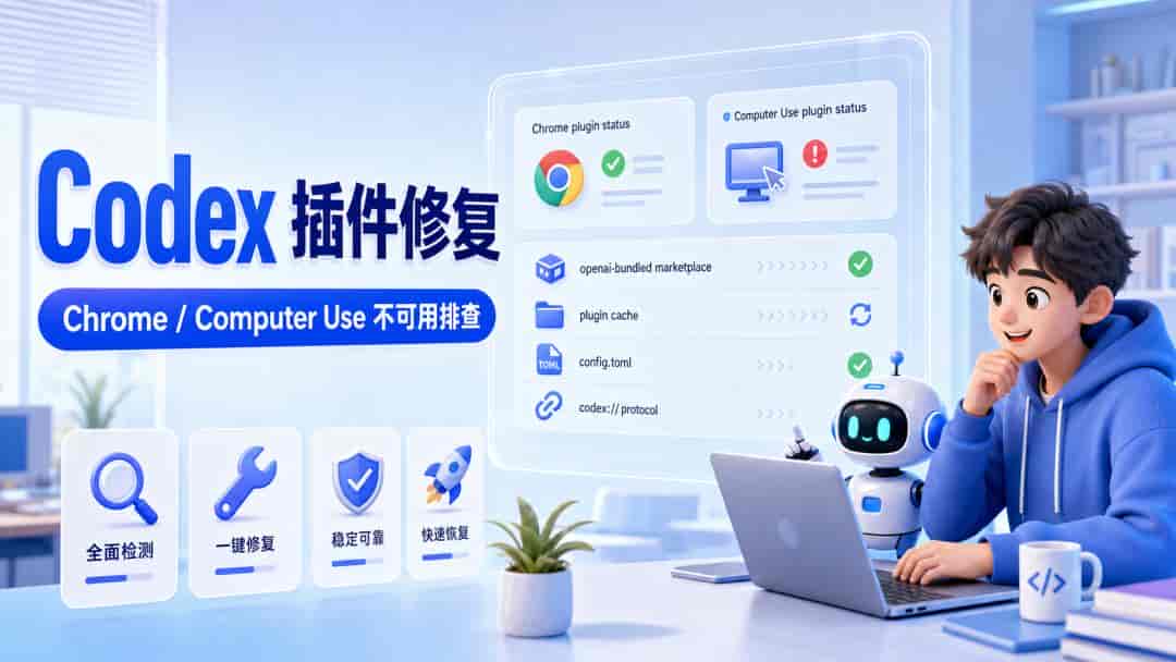 解决了!修复Codex的ComputerUse、Chrome插件不可用问题