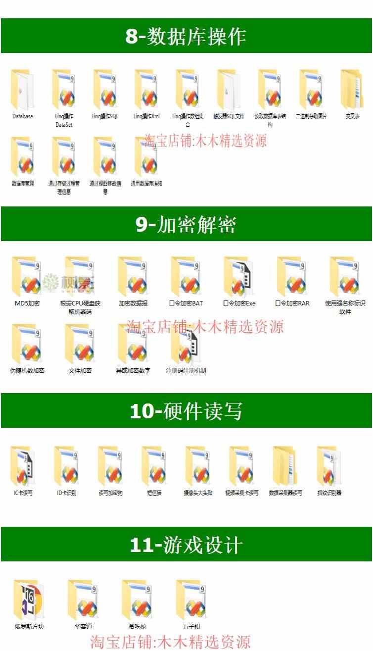 C# 190个源码 winform 窗体 控件 图像 报表打印 文件处理 数据库