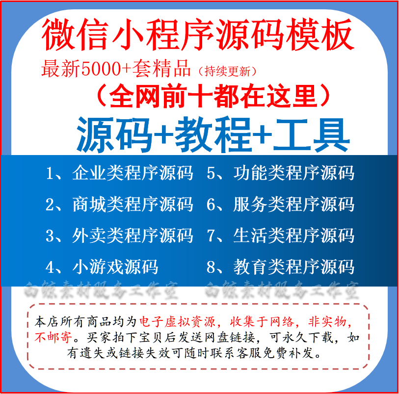 微信小程序源码完整版带后台微信商城企业游戏外卖小程序开发案例