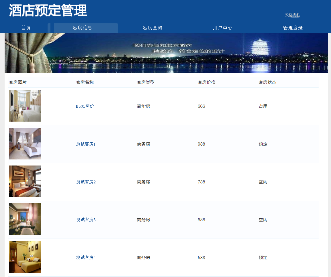 java酒店预订系统源代码 jsp酒店管理系统项目设计源码带文档
