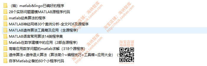 数学建模模型算法MATLAB源程序模型课件讲义源代码数模资料源码