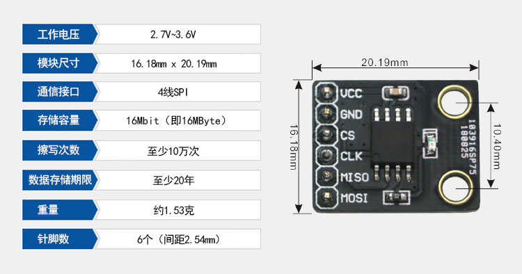 W25Q128 存储器 FLASH模块 128Mbit 串行SPI 提供源代码