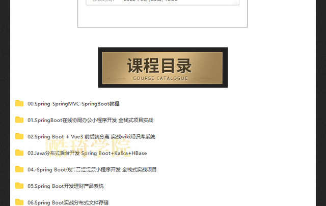 springboot视频教程项目实战课程java编程开发案例源码端视频教程