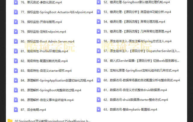 springboot视频教程项目实战课程java编程开发案例源码端视频教程