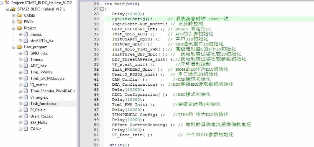 BLDC无刷直流电机PMSM永磁同步电机原理图驱动全源码无库开发板
