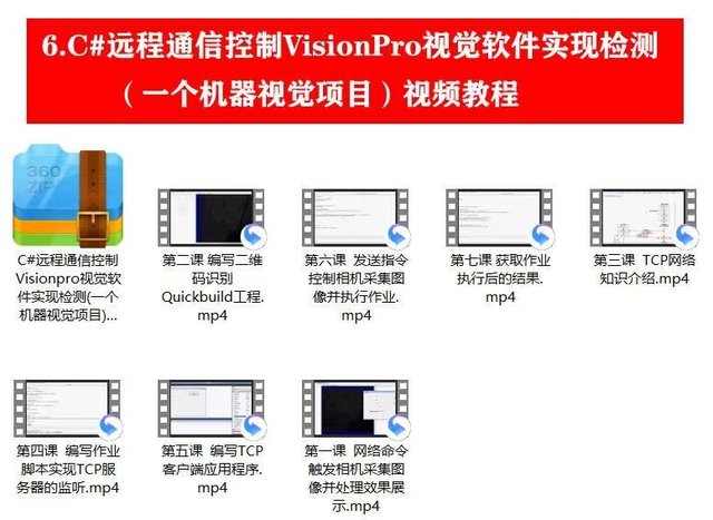 VisionPro视频教程 机器视觉 配套资料 实例源码零基础入门到精通